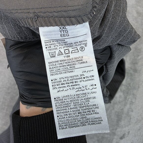 Old Navy Pants Womens XXL Gray Pinstripe Extra High-Rise Taylor Wide Leg Trouser - Picture 11 of 12